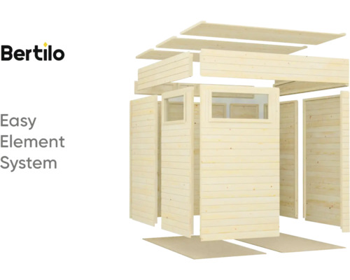 Stavebnice zahradního domku Bertilo z dřevěných prvků