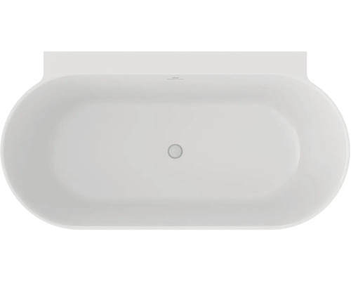 Volně stojící vana ze sanitárního akrylátu, oválný tvar, pohled shora