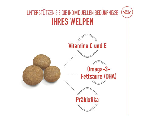 Informace o vitaminech, omega 3 mastných kyselinách a prebiotikách ve štěněcím krmivu.