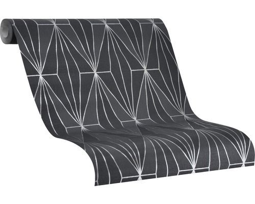 Role šedé tapety s geometrickým vzorem