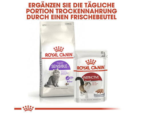 Suché krmivo Royal Canin Sensible 33 a vlhké krmivo Royal Canin Instinctive pro kočky