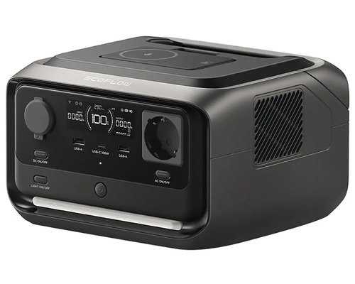 EcoFlow Powerstation s displejem, USB porty a zásuvkami