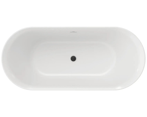 Volně stojící vana, oválný tvar, s odtokem uprostřed