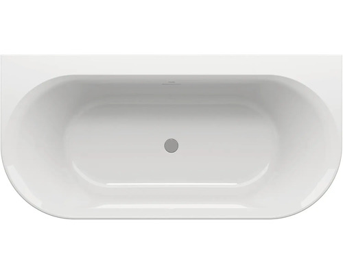 Vestavná vana s odtokovou soupravou, pohled shora