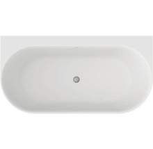 Volně stojící vana ze sanitárního akrylátu, oválný tvar, pohled shora