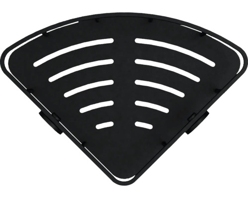 Rohová police s odtokovými drážkami pro sprchové potřeby