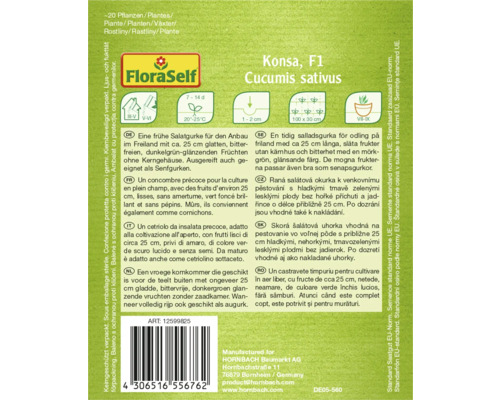 Balení okurkových semen Konsa F1