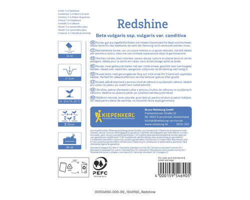 Semenný pásek červená řepa Redshine s návodem na pěstování