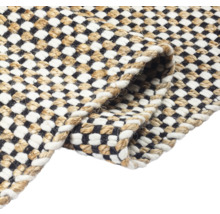 Pletený koberec se šachovnicovým vzorem z juty a bavlny