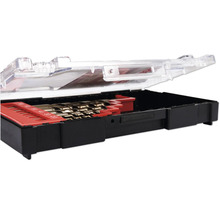 Sada vrtáků v otevřeném plastovém kufříku