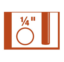 Symbol pro vrták o průměru jedné čtvrtiny palce