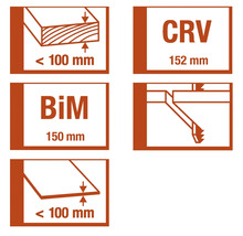Ilustrace s rozměry a vlastnostmi produktu