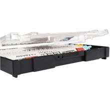 Sada pilových listů v průhledném plastovém kufříku