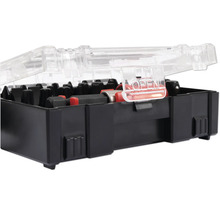 Sada bitů v černé skříňce s průhledným víkem