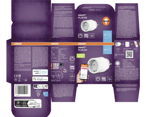 Balení Osram Smart Plus EU Zigbee zásuvky s měřičem energie
