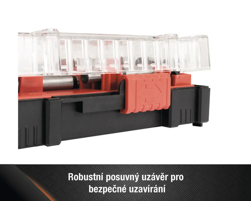 Detail uzávěru boxu na nářadí