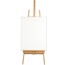 Dřevěný malířský stojan s bílým plátnem
