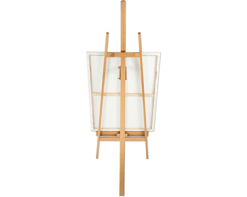 Dřevěný malířský stojan s plátnem zezadu