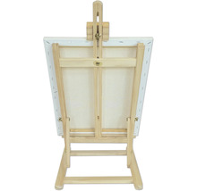 Dřevěný malířský stojan s plátnem zezadu