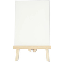 Prázdné plátno na dřevěném malířském stojanu