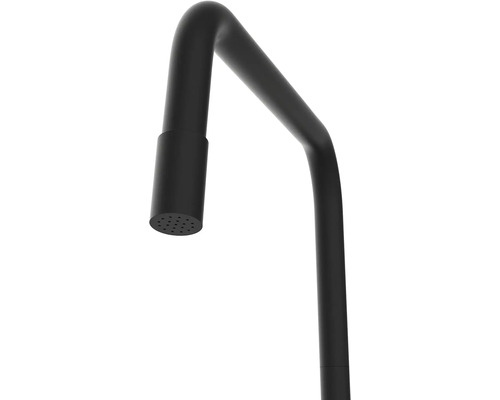 Černá sprchová hlavice s rovným ramenem