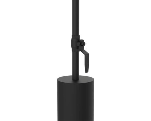 Černý vodovodní kohoutek s kulatou základnou