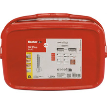 Hmoždinky Fischer SX Plus 8x40, 1200 kusů v červené krabici