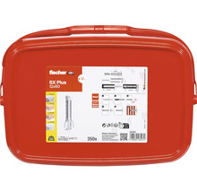 Hmoždinky Fischer SX Plus 12x60 v červeném přenosném kufříku, 350 kusů