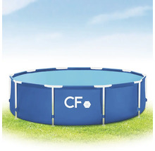 Kulatý ocelový rámový bazén na zahradě