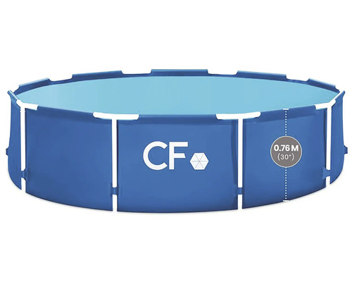 Kruhová rámová bazénová sada s výškou 0,76 metru.