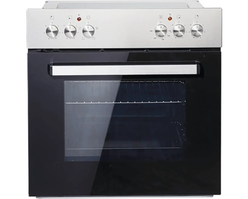 Vestavná trouba s ovládacími knoflíky a průhledným okénkem