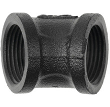 Černý temperovaný litinový T-kus s vnitřním závitem pro potrubní spoje