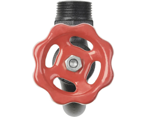 Ventil s červeným ručním kolečkem