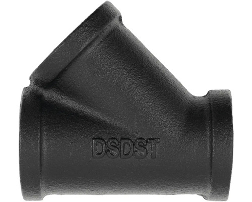 Černá tvarovka odpadní trubky se třemi otvory