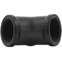 Černý litinový T-kus s vnitřním závitem