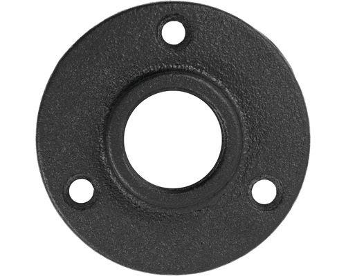 Černá temperovaná litinová trubková příruba se třemi otvory