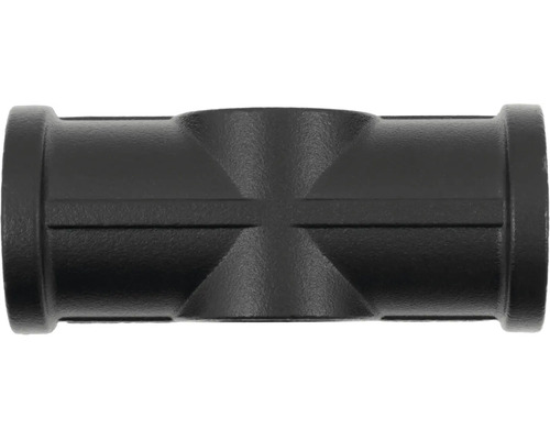 Černý T-kus pro sanitární instalace