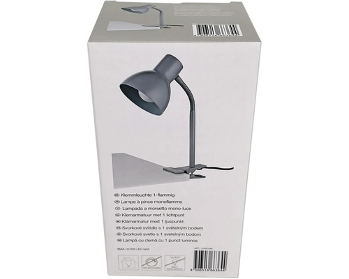 Balení svorkové lampy s jednou objímkou