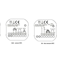 Schéma elektronického zařízení s technickými údaji a informacemi o připojení