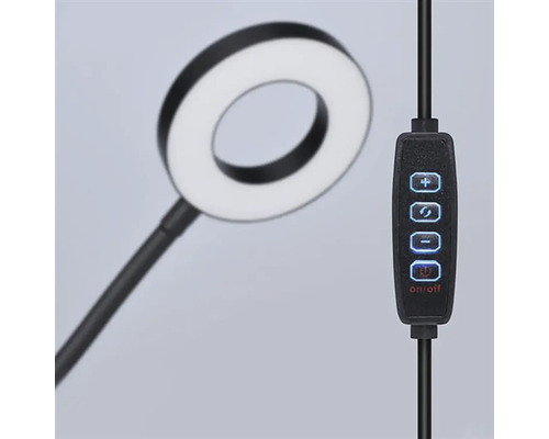 Kruhové LED světlo s ovládacími prvky na kabelu