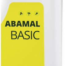 Štítek Abamal Basic se symboly pro stříkací pistole, válečky a štětce