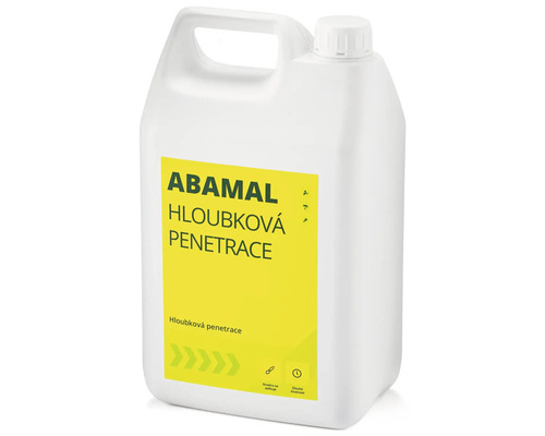 Hloubková penetrace Abamal v bílé plastové nádobě.