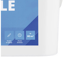 Symbol pro snadnou aplikaci a dlouhou životnost, rozsah 50 až 80 metrů čtverečních