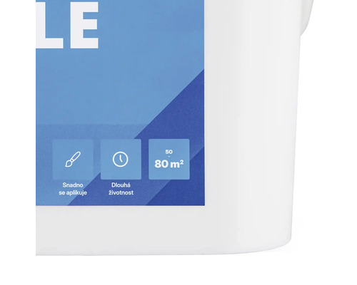 Symbol pro snadnou aplikaci a dlouhou životnost, rozsah 50 až 80 metrů čtverečních