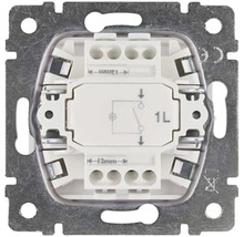Zadní strana spínače s připojovacími svorkami a spínacím symbolem