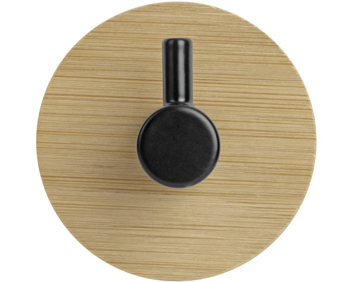 Bambusový věšák s černým háčkem