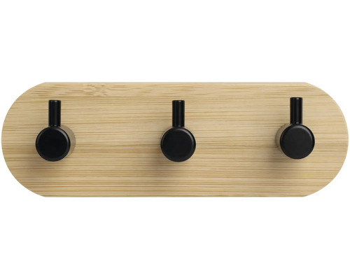 Bambusová šatní lišta se třemi háčky