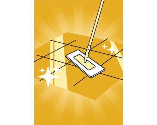 Ilustrace mopu na dlaždicové podlaze