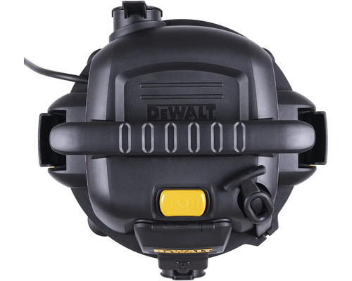 Logo DeWalt na černém staveništním radiu