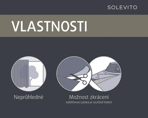 Vlastnosti produktu Solevito: Neprůhledné a zkracovatelné